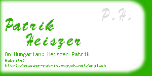 patrik heiszer business card
